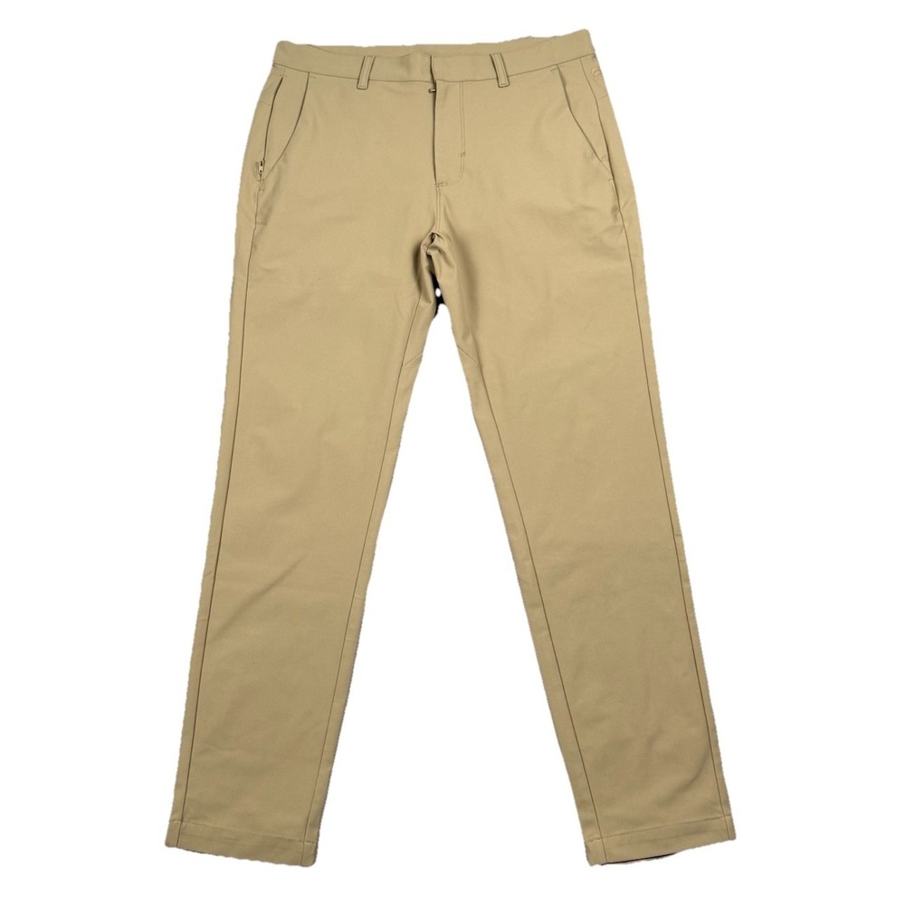 Fabletics The Only Pant Mens 33x32 Dark Twill Khaki Tan Performance Commuter
